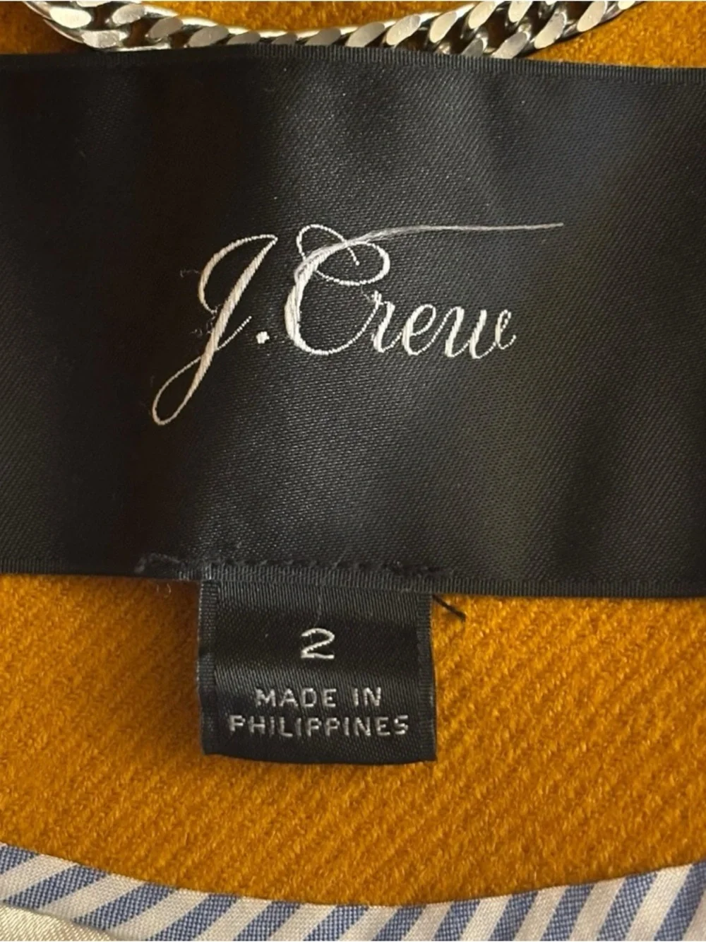 J. Crew Ochre Wool Coat Size 2 - Picture 5 of 6